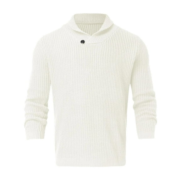 Dpytoraw Men's Casual Sweater Pullover Long Sleeve High Collar Slim Knit Sweater