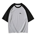 thumbnail image 1 of Dpytoraw Men's Color Blocked Fashionable Wide Short Sleeved T Shirt Large Body Fat T Shirt Breathable Workout T-Shirts Men’s Athletic Fit Light Gray 5XL, 1 of 3