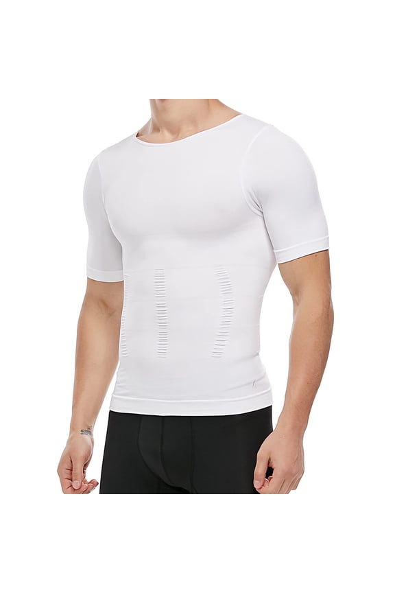 Men's Compression Shirt Undershirt Tank Top Workout Vest Abs Abdomen Slim Body
