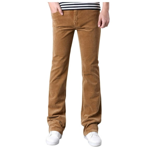 Dpytoraw Men's Corduroy Vintage Bell Bottom Pants 70s Disco Stretchy Flared Pants Fit 60s 70s Outfits For Men Mens Bell Bottom Jeans.