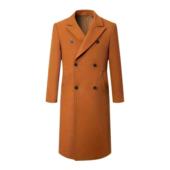 Dpytoraw Men's Double Breasted Trench Coat Long Dress Coat Windproof Overcoat For Men