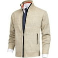 thumbnail image 1 of Dpytoraw Men's Fall And Winter Stand Up Collar Fashion Cardigan Sweater Coat, 1 of 3