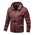 thumbnail image 1 of Dpytoraw Men's Fall & Winter Letter Print Mock Neck Zip Up Jacket Casual Solid Regular Fit Long Sleeve Jackets With Pockets, 1 of 3