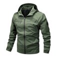 thumbnail image 1 of Dpytoraw Men's Fall & Winter Letter Print Mock Neck Zip Up Jacket Casual Solid Regular Fit Long Sleeve Jackets With Pockets, 1 of 3