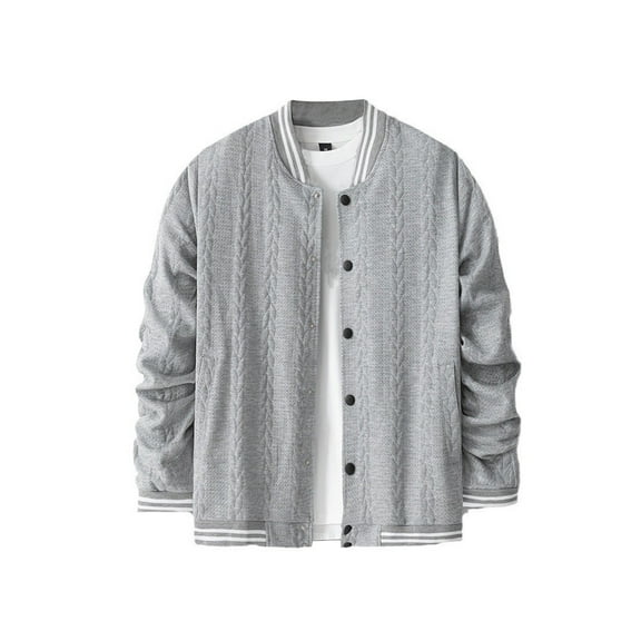 Dpytoraw Men's Fashion Jacket Casual Slim Fit Cotton Baseball Bomb Jacket Urb Classic College Jacket