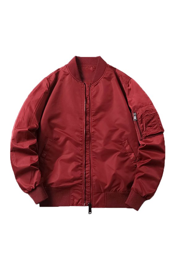 Men's Flight Jacket Textured Athletic Casual Solid Colour Jacket Coat