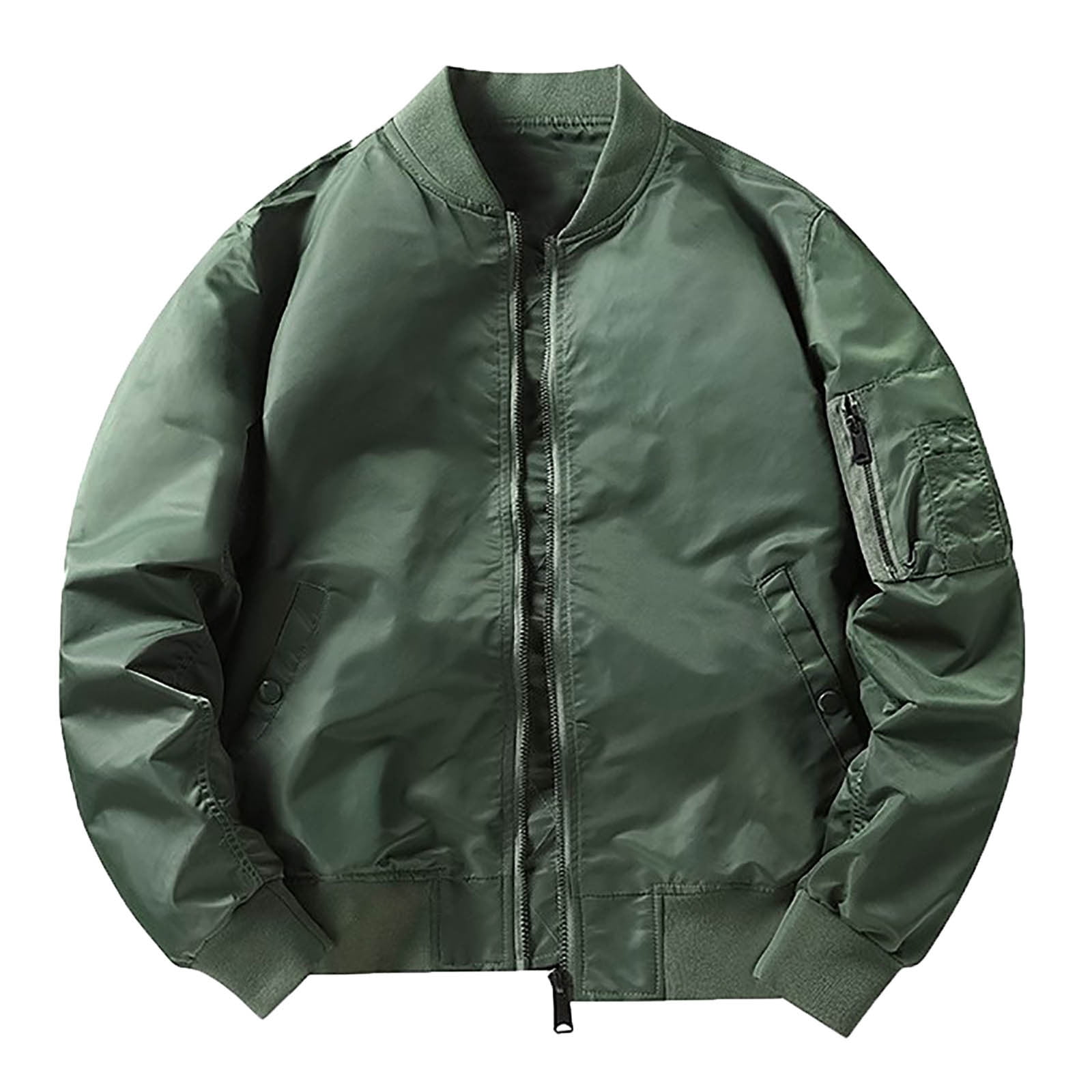 Dpytoraw Men's Flight Jacket Textured Athletic Casual Solid Colour