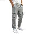 thumbnail image 1 of Dpytoraw Men's Heavy Fleece Cargo Pants Outdoor Workwear with Pockets All Season Trousers Gray XXL, 1 of 7