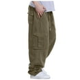 thumbnail image 1 of Dpytoraw Men's Hip Hop Baggy Cargo Pants With Multiple Pockets, 1 of 5
