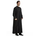 thumbnail image 1 of Dpytoraw Men's Kaftan Robe Long Sleeve Thobe Button Down Robe Men’s Button Down Shirts, 1 of 5
