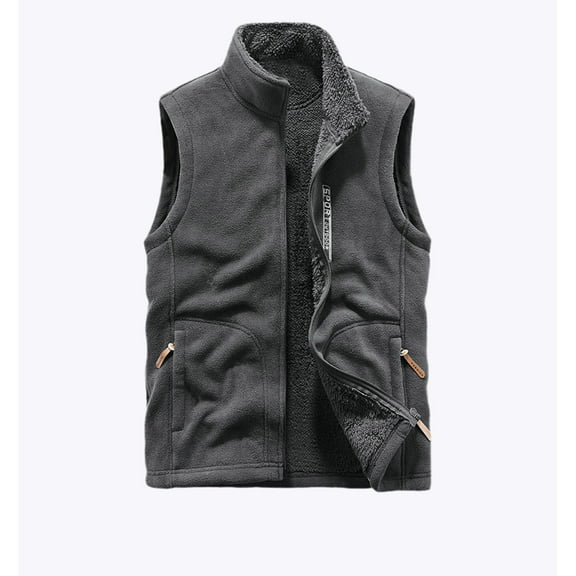 Dpytoraw Men's Lightweight Fleece Lined Warm Vest Outdoor Sleeveless Jacket Pocket For Travel Hiking
