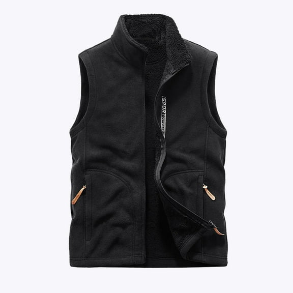 Dpytoraw Men's Lightweight Fleece Lined Warm Vest Outdoor Sleeveless Jacket Pocket For Travel Hiking