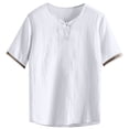 thumbnail image 1 of Dpytoraw Men's Lightweight Short Sleeve T Shirt Featuring Traditional Chinese Frog Closures Designed In A Vintage Style Pocket T-Shirts Men White XL, 1 of 5