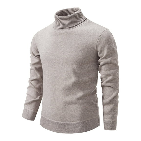 Dpytoraw Men's Long Sleeve Knitted Sweater Casual Solid Keep Warm Pullover Tops