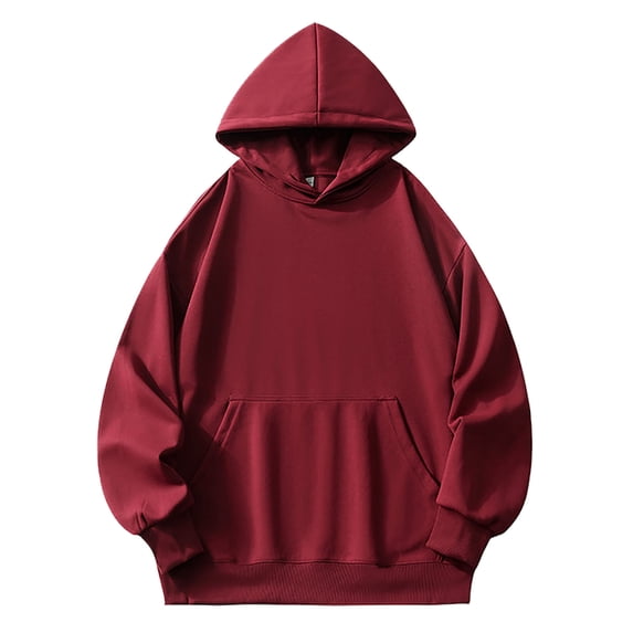 Dpytoraw Men's Long Sleeve Sweatshirt Casual Solid Holiday Hooded Pullover Tops