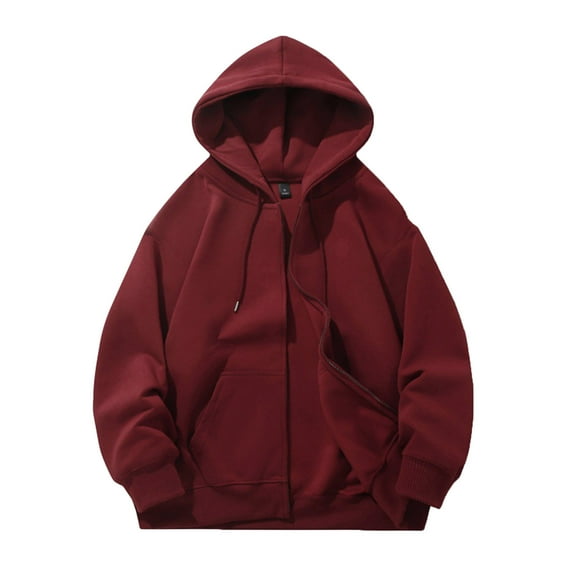 Dpytoraw Men's Long Sleeve Sweatshirt Hooded Cardigan Casual Solid Holiday Hoodie Zipper Coat Tops