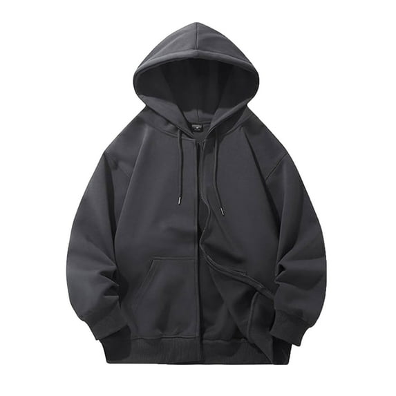 Dpytoraw Men's Long Sleeve Sweatshirt Hooded Cardigan Casual Solid Holiday Hoodie Zipper Coat Tops