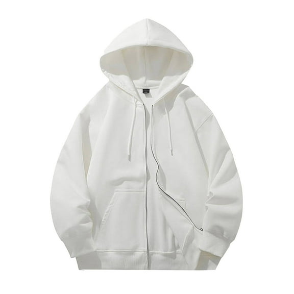 Dpytoraw Men's Long Sleeve Sweatshirt Hooded Cardigan Casual Solid Holiday Hoodie Zipper Coat Tops