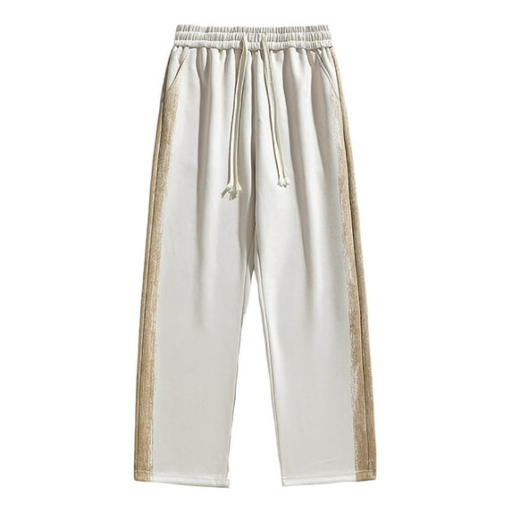 Dpytoraw Men's New Casual Pants Sports Pants Fleece Straight Underpants Men's Loose Elastic Pants