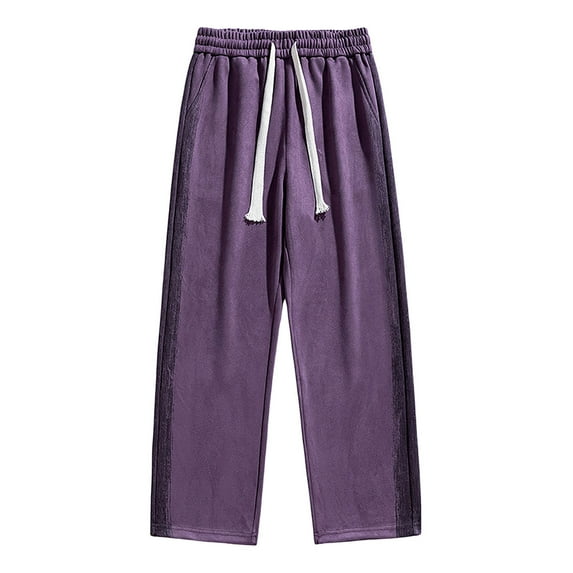 Dpytoraw Men's New Casual Pants Sports Pants Fleece Straight Underpants Men's Loose Elastic Pants