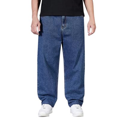 Dpytoraw Men's Plus Size Jeans Straight Leg Man Wide Waist Pants