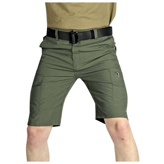 Dpytoraw Men's Quick Drying Shorts Summer Hiking Trousers Trousers With Pockets Cargo Trousers Short Lightweight Sports Shorts Trekking Trousers Short Men Green