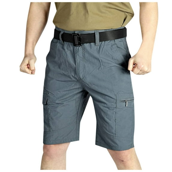 Dpytoraw Men's Quick Drying Shorts Summer Hiking Trousers Trousers With Pockets Cargo Trousers Short Lightweight Sports Shorts Trekking Trousers Short Men Grey