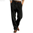 thumbnail image 1 of Dpytoraw Men's Relaxed Fit Corduroy Dress Pants Straight Leg Business Casual Trousers Black L, 1 of 5