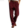 thumbnail image 1 of Dpytoraw Men's Relaxed Fit Corduroy Dress Pants Straight Leg Business Casual Trousers Red L, 1 of 5