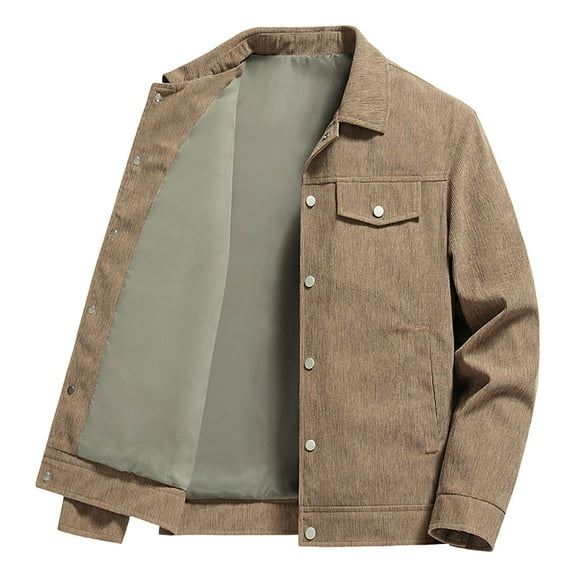 Dpytoraw Men's Retro Baggy Lapel Casual Jacket Autumn And Winter Thermal Jacket