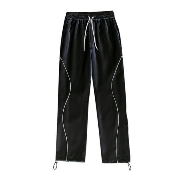 Dpytoraw Men's Retro Casual Sweatpants Outdoor Cycling Reflective Strip Pants