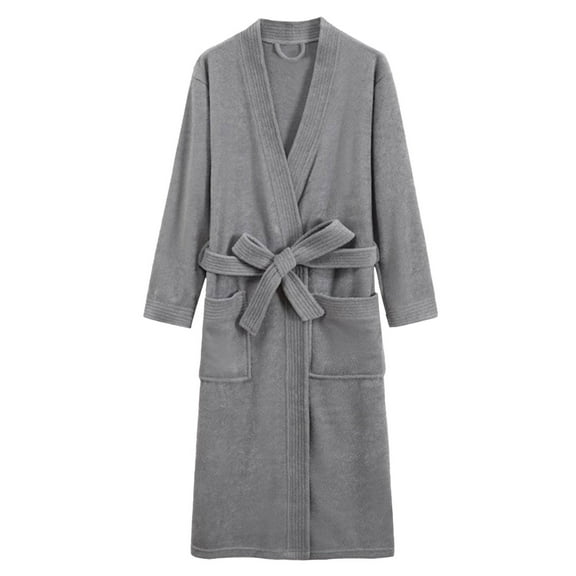 Dpytoraw Men's Robes Cloth Bathrobe Soft Kimono Bath Robe Kimono Spa Robe For Men Long Loungewear With Pockets