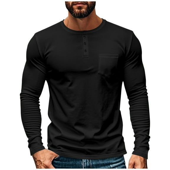 Dpytoraw Men's Shirts Long Sleeve Button T Shirt Lightweight Fashion Casual Pullover Shirt