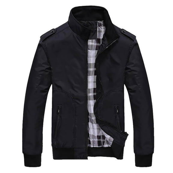 Dpytoraw Men's Spring And Autumn Men's Jacket With Pockets Thin Textured Sports Casual Jacket