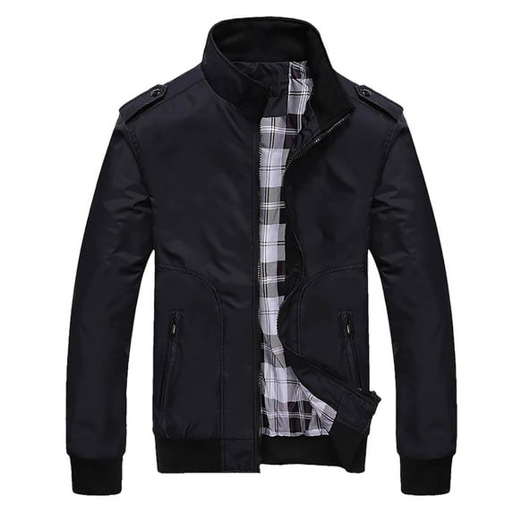 Dpytoraw Men's Spring And Autumn Men's Jacket With Pockets Thin Textured Sports Casual Jacket