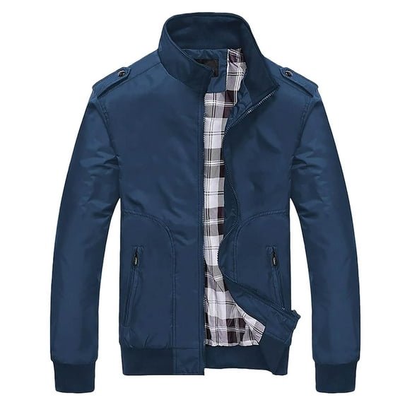 Dpytoraw Men's Spring And Autumn Men's Jacket With Pockets Thin Textured Sports Casual Jacket