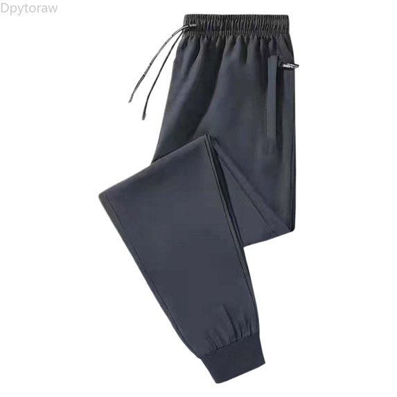 Dpytoraw Men's Stretch Cuffed Pants Lightweight Breathable Casual Trousers for Summer Gray XL