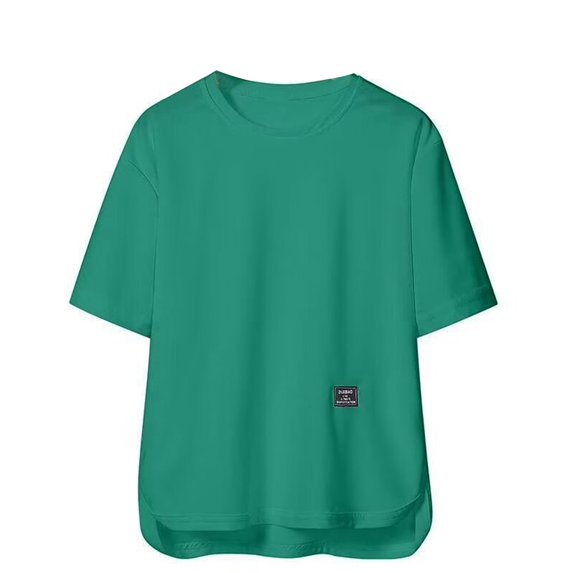 Dpytoraw Men's Summer Breathable Short Sleeve T Shirt With Hidden Pockets Casual Loose Fit Round Neck Tee For Big Sizes Men’s Oversized Streetwear T-Shirts Trendy Designs Green XXXXL