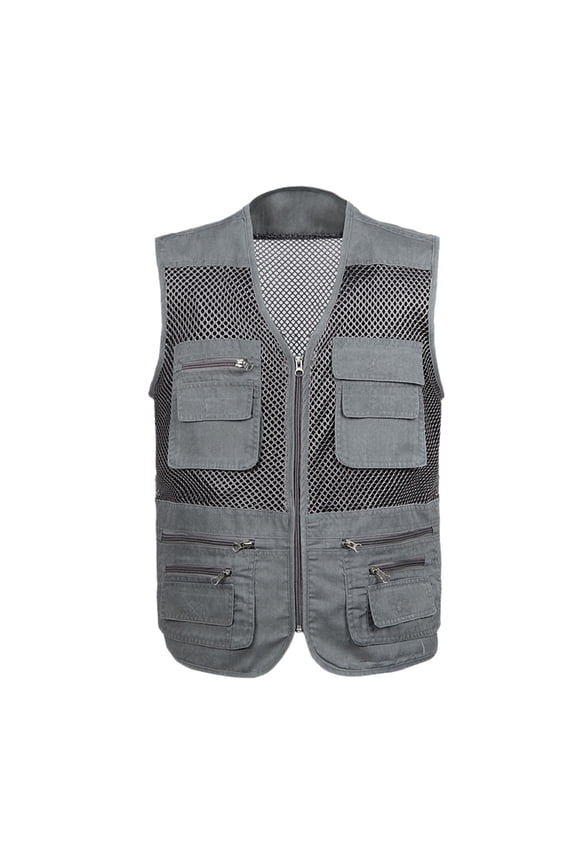 Men's Summer Outdoor Work Hiking Travel Photo Fishing Vest With Pockets