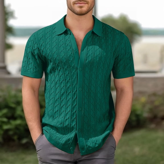Dpytoraw Men's Summer Short Sleeved Fashion Shirt Men’s Short Sleeve Shirts for Casual Outings
