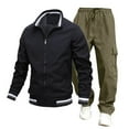 thumbnail image 1 of Dpytoraw Men's Sweat Suit Two Piece Outfit Casual Contrast Sports Jogging Tracksuits Set, 1 of 2