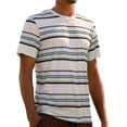 thumbnail image 1 of Dpytoraw Men's T Shirt With Fashionable Striped Print And Short Sleeves For Men V-Neck T-Shirts Men Light Blue L, 1 of 5