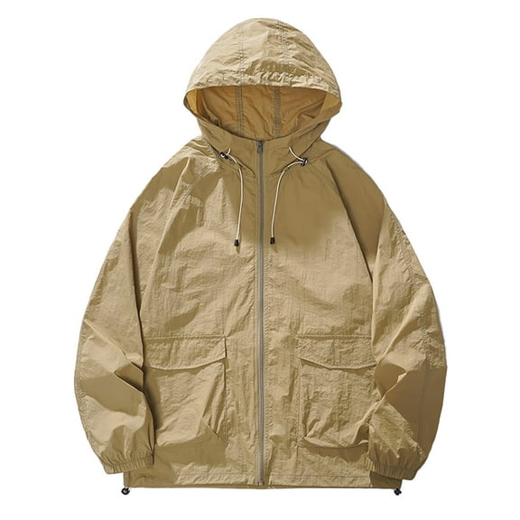 Dpytoraw Men's UPF 50  Sun Outdoor Lightweight Full Zip Hoodie Jacket Long Sleeve Fishing Hiking Performance Shirt