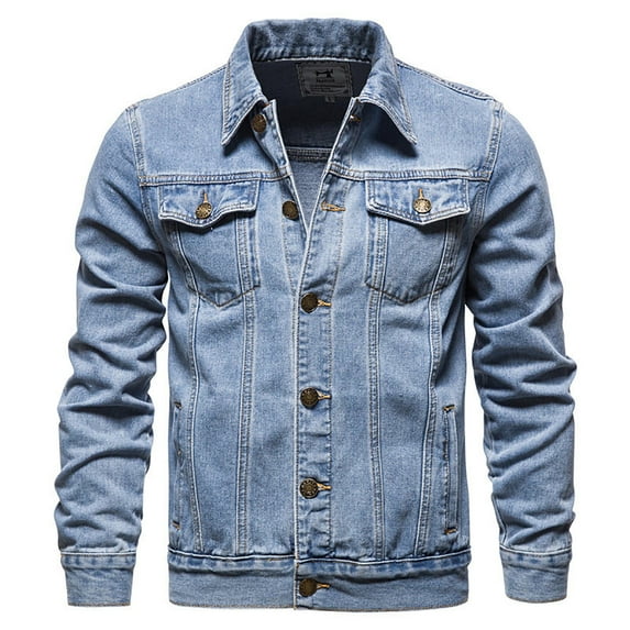 Dpytoraw Men's Western Spring/autumn Lined Denim Jacket