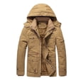 thumbnail image 1 of Dpytoraw Men's Winter Coat Thick Jacket Mid Length Hooded Cargo Jacket, 1 of 3