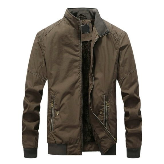 Dpytoraw Men's Winter Jacket Jacket Lined Warm Cargo Jackets Removable Hood Work Coat