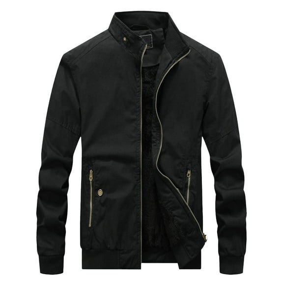 Dpytoraw Men's Winter Jacket Jacket Lined Warm Cargo Jackets Removable Hood Work Coat