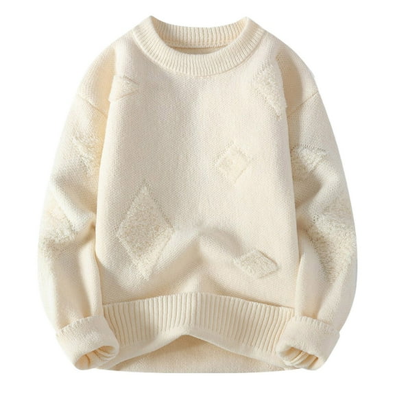 Dpytoraw Men's Winter Jacquard Sweater Thickened Sweater