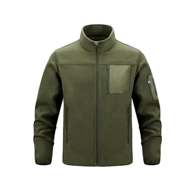 Dpytoraw Men's Winter Zip Up Polar Fleece Jacket Athletic Hiking Outdoor Jackets With 3 Pockets