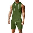 thumbnail image 1 of Dpytoraw Men's Workout Hooded Tank Tops Sleeveless Gym Shirt Sweat Shorts Hoodie Set 2 Piece Outfits Jogging Suits, 1 of 5